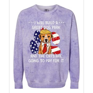 Funny Trump Dog T Build A Great Dog Park Political Colorblast Crewneck Sweatshirt