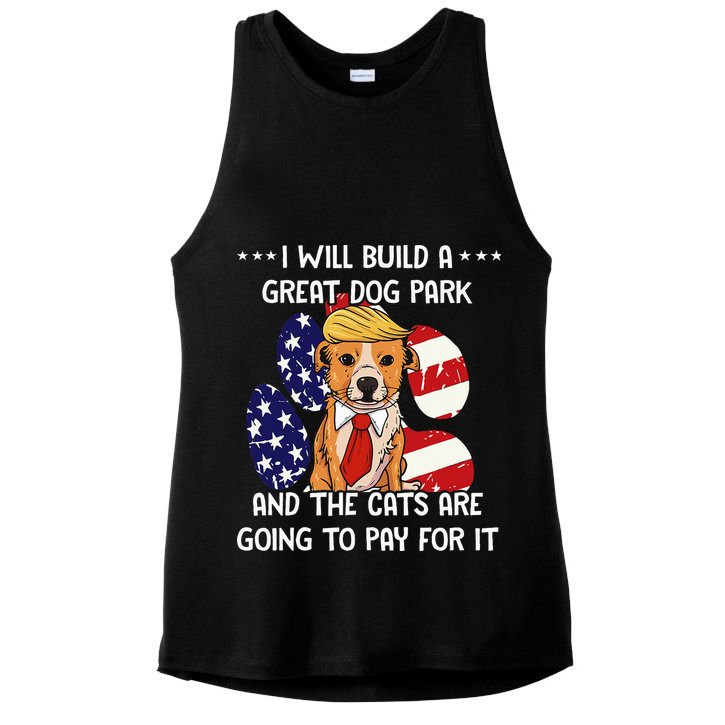 Funny Trump Dog T Build A Great Dog Park Political Ladies PosiCharge Tri-Blend Wicking Tank