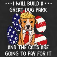 Funny Trump Dog T Build A Great Dog Park Political 7 Panel Mesh Trucker Snapback Hat