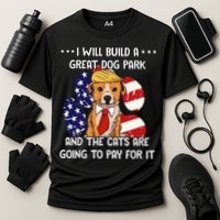 Funny Trump Dog T Build A Great Dog Park Political Cooling Performance Crew T-Shirt