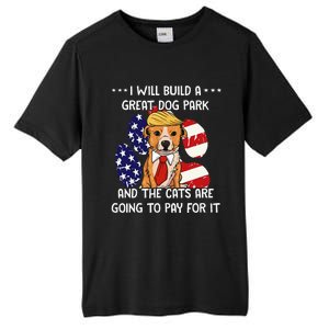 Funny Trump Dog T Build A Great Dog Park Political Tall Fusion ChromaSoft Performance T-Shirt