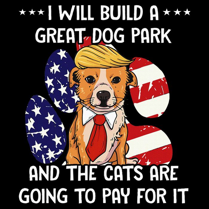 Funny Trump Dog T Build A Great Dog Park Political Drawstring Bag