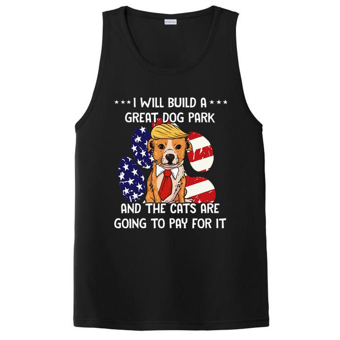 Funny Trump Dog T Build A Great Dog Park Political PosiCharge Competitor Tank