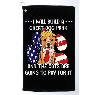 Funny Trump Dog T Build A Great Dog Park Political Golf Towel