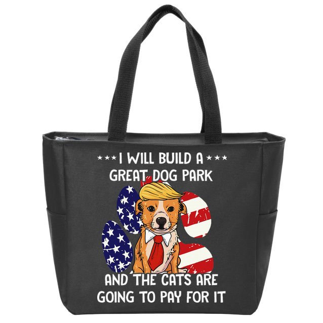 Funny Trump Dog T Build A Great Dog Park Political Zip Tote Bag