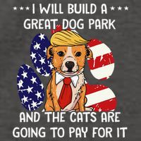 Funny Trump Dog T Build A Great Dog Park Political Vector Backpack