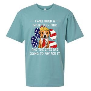 Funny Trump Dog T Build A Great Dog Park Political Sueded Cloud Jersey T-Shirt