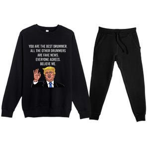 Funny Trump Dad Fathers Day Pro Trump Supporter Premium Crewneck Sweatsuit Set