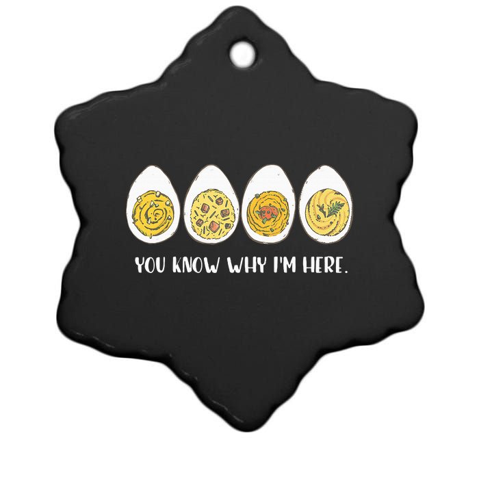 Funny Thanksgiving Dinner Deviled Egg You Know Why Im Here Ceramic Star Ornament