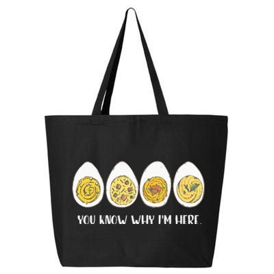 Funny Thanksgiving Dinner Deviled Egg You Know Why Im Here 25L Jumbo Tote