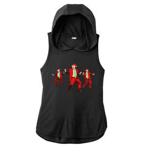 Funny Trump Dance Santa Claus Christmas Xmas Pajamas Holiday Ladies PosiCharge Tri-Blend Wicking Draft Hoodie Tank