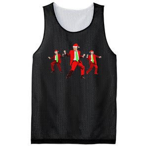 Funny Trump Dance Santa Claus Christmas Xmas Pajamas Holiday Mesh Reversible Basketball Jersey Tank