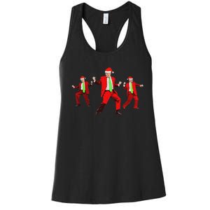 Funny Trump Dance Santa Claus Christmas Xmas Pajamas Holiday Women's Racerback Tank