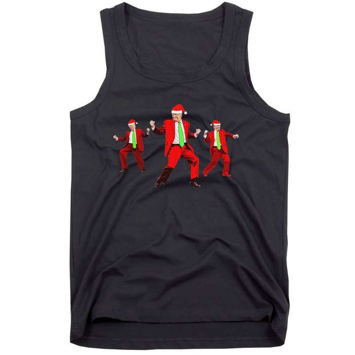 Funny Trump Dance Santa Claus Christmas Xmas Pajamas Holiday Tank Top