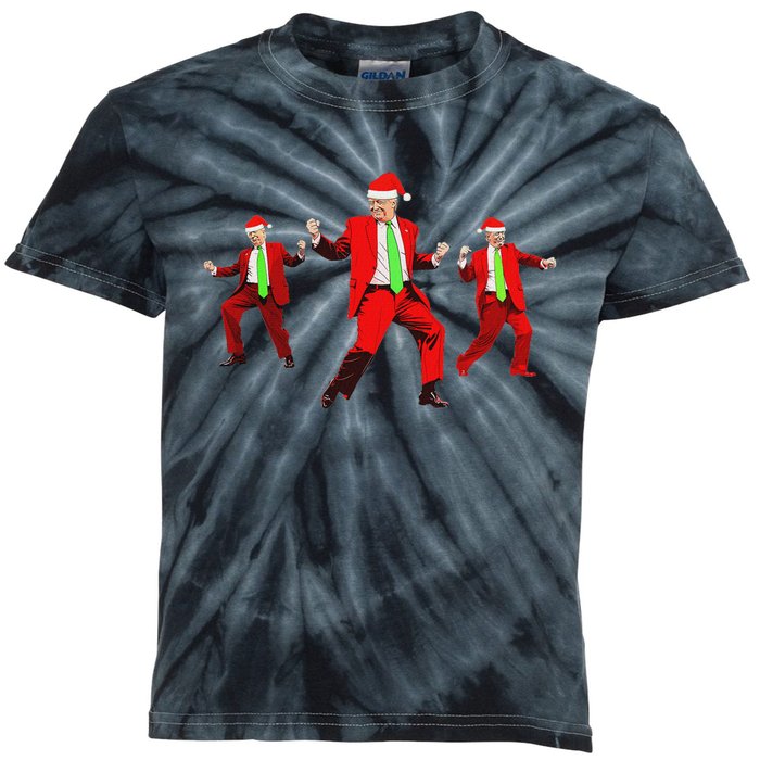 Funny Trump Dance Santa Claus Christmas Xmas Pajamas Holiday Kids Tie-Dye T-Shirt