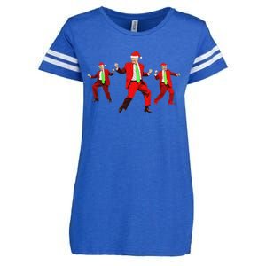 Funny Trump Dance Santa Claus Christmas Xmas Pajamas Holiday Enza Ladies Jersey Football T-Shirt