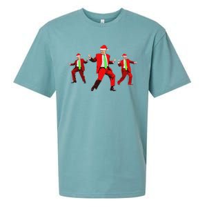 Funny Trump Dance Santa Claus Christmas Xmas Pajamas Holiday Sueded Cloud Jersey T-Shirt