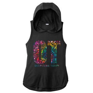 Funny Tie Dye Occupational Therapy Funny OT Month Assistant Ladies PosiCharge Tri-Blend Wicking Draft Hoodie Tank