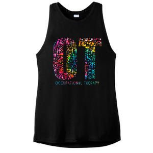 Funny Tie Dye Occupational Therapy Funny OT Month Assistant Ladies PosiCharge Tri-Blend Wicking Tank