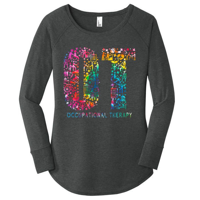 Funny Tie Dye Occupational Therapy Funny OT Month Assistant Women's Perfect Tri Tunic Long Sleeve Shirt