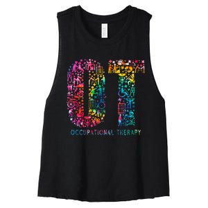 Funny Tie Dye Occupational Therapy Funny OT Month Assistant Women's Racerback Cropped Tank