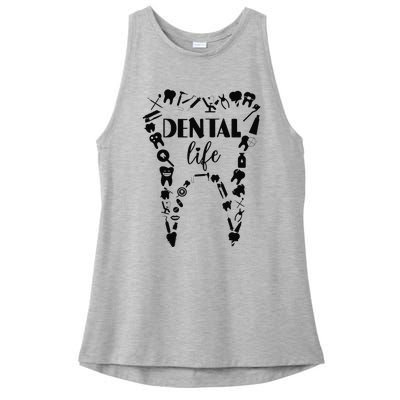 Funny Teeth Dental Life Dentist Tools Dental Assistant Gift Ladies PosiCharge Tri-Blend Wicking Tank