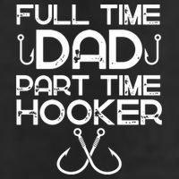 Full Time Dad Part Time Hooker Father's Day Fishing Gift Large Microfiber Waffle Golf Towel