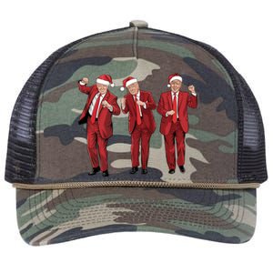 Funny Trump Dance Merry Christmas Santa Hats Trump 2024 Gift Retro Rope Trucker Hat Cap