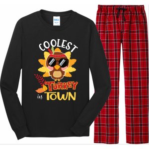 Funny Thanksgiving Day Coolest Turkey In Town Meaningful Gift Long Sleeve Pajama Set