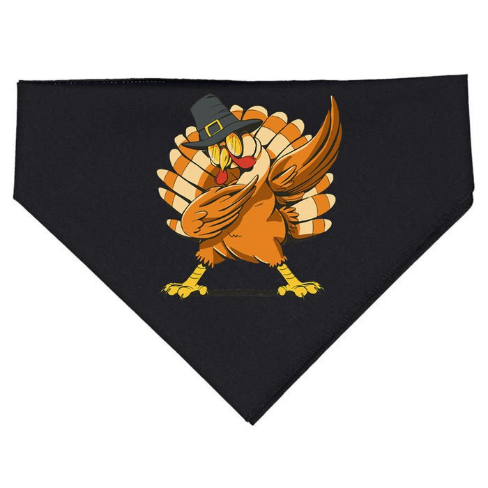 Funny Thanksgiving Day Pilgrim Dab Dance USA-Made Doggie Bandana