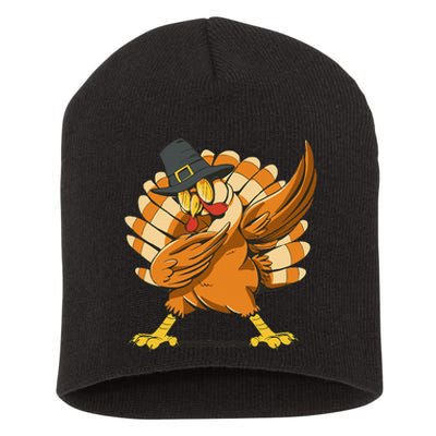 Funny Thanksgiving Day Pilgrim Dab Dance Short Acrylic Beanie