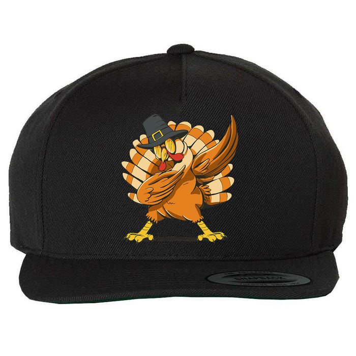 Funny Thanksgiving Day Pilgrim Dab Dance Wool Snapback Cap