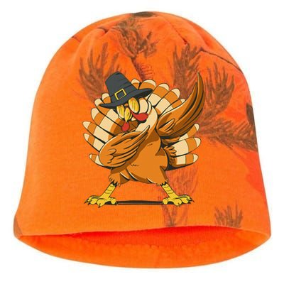 Funny Thanksgiving Day Pilgrim Dab Dance Kati - Camo Knit Beanie