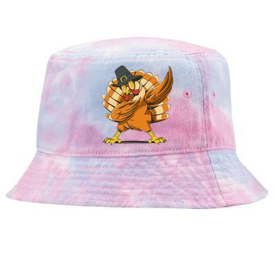 Funny Thanksgiving Day Pilgrim Dab Dance Tie-Dyed Bucket Hat