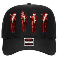 Funny Trump Dance Santa Claus Christmas Xmas Pajamas Holiday High Crown Mesh Back Trucker Hat