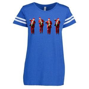 Funny Trump Dance Santa Claus Christmas Xmas Pajamas Holiday Enza Ladies Jersey Football T-Shirt