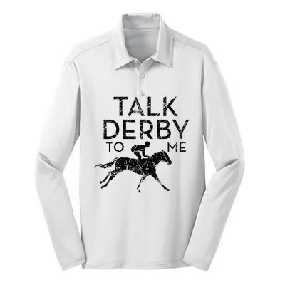 Funny Talk Derby to me I Horse Owner Lover Jockey Silk Touch Performance Long Sleeve Polo