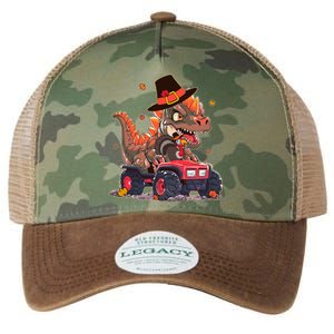 Funny Thanksgiving Dinosaur And Turkey Riding Monster Truck Legacy Tie Dye Trucker Hat