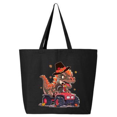 Funny Thanksgiving Dinosaur And Turkey Riding Monster Truck 25L Jumbo Tote
