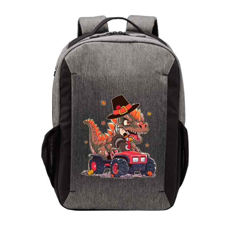 Funny Thanksgiving Dinosaur And Turkey Riding Monster Truck Vector Backpack