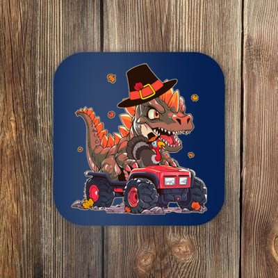 Funny Thanksgiving Dinosaur And Turkey Riding Monster Truck Coaster