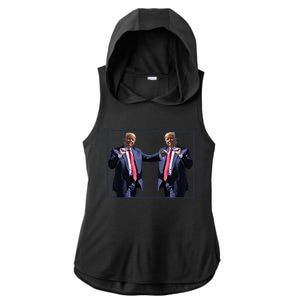 Funny Trump Dance Dancing Funny President Trump Dance Ladies PosiCharge Tri-Blend Wicking Draft Hoodie Tank