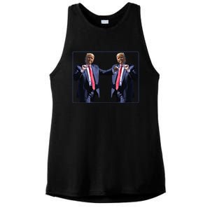 Funny Trump Dance Dancing Funny President Trump Dance Ladies PosiCharge Tri-Blend Wicking Tank