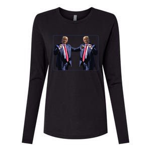 Funny Trump Dance Dancing Funny President Trump Dance Womens Cotton Relaxed Long Sleeve T-Shirt