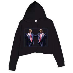 Funny Trump Dance Dancing Funny President Trump Dance Crop Fleece Hoodie