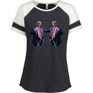 Funny Trump Dance Dancing Funny President Trump Dance Enza Ladies Jersey Colorblock Tee