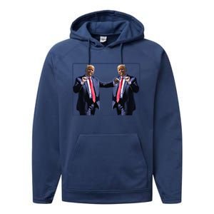 Funny Trump Dance Dancing Funny President Trump Dance Performance Fleece Hoodie