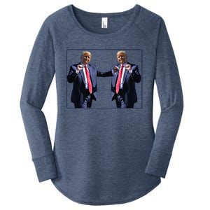 Funny Trump Dance Dancing Funny President Trump Dance Women's Perfect Tri Tunic Long Sleeve Shirt