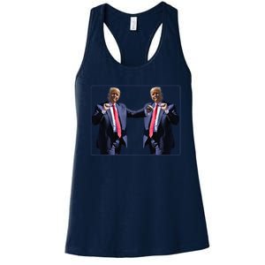 Funny Trump Dance Dancing Funny President Trump Dance Women's Racerback Tank