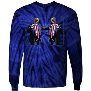 Funny Trump Dance Dancing Funny President Trump Dance Tie-Dye Long Sleeve Shirt